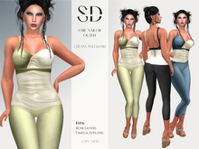 Chic Sailor Outfit – Cream and Khaki – BOM Layers|Omega Appliers – Sweet Distractions