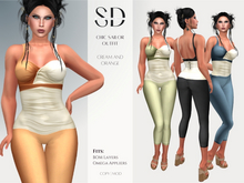 Chic Sailor Outfit – Cream and Orange – BOM Layers|Omega Appliers – Sweet Distractions
