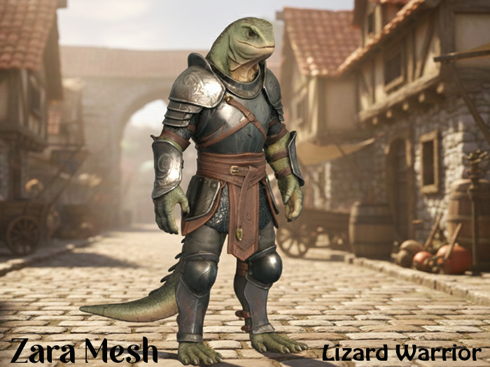 ZM PBR Lizard Warrior Character FULL PERM MESH