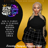 [RZN] Sorority Campus Sweater Skirt Set Black UNPACKER