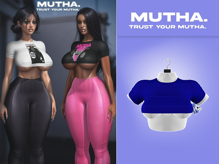 MUTHA. Kendra Worn Crop - Marine [UNPACK]