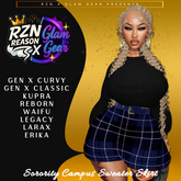 [RZN] Sorority Campus Sweater Skirt Set Black/Navy UNPACKER