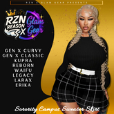 [RZN] Sorority Campus Sweater Skirt Set Blk/WHtBelt UNPACKER