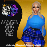 [RZN] Sorority Campus Sweater Skirt Set Blue UNPACKER
