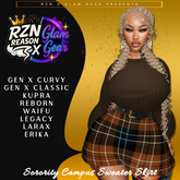 [RZN] Sorority Campus Sweater Skirt Set Brown UNPACKER