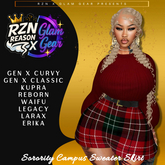 [RZN] Sorority Campus Sweater Skirt Set Red UNPACKER