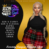 [RZN] Sorority Campus Sweater Skirt Set Blk/Red UNPACKER
