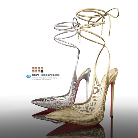 [Gos] Ajoura Laced Slingbacks - Metallic Collection