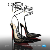 [Gos] Ajoura Laced Slingbacks - Black