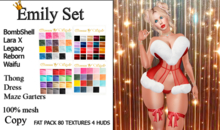 Emily Set - Fatpack - Sexy Lingerie & Garters - 80 Textures