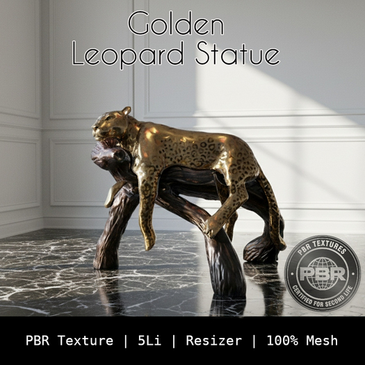 .:MM:. Golden Leopard Statue