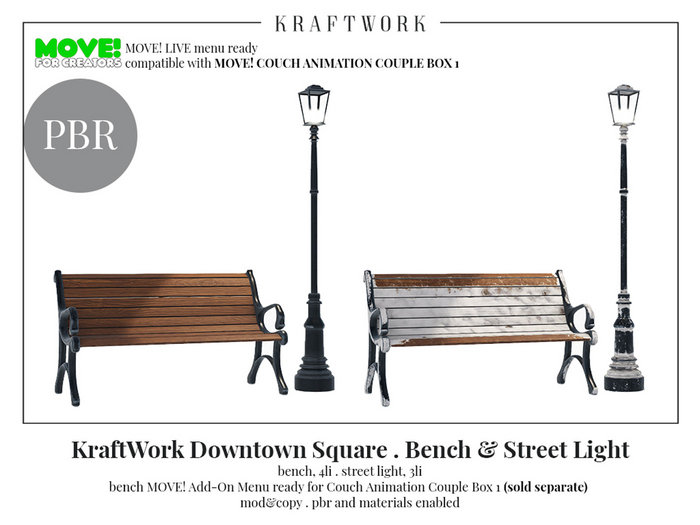 KraftWork Downtown Square . Bench & Street Light (Add Me)