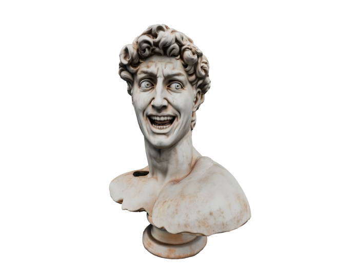 Expressive Stone Statue Bust FULL PERM