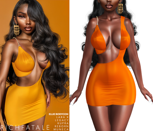 $RICH FATALE - ELLE SILK BODYCON - CITRUS