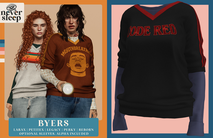 Never Sleep // Byers Top // Code Red