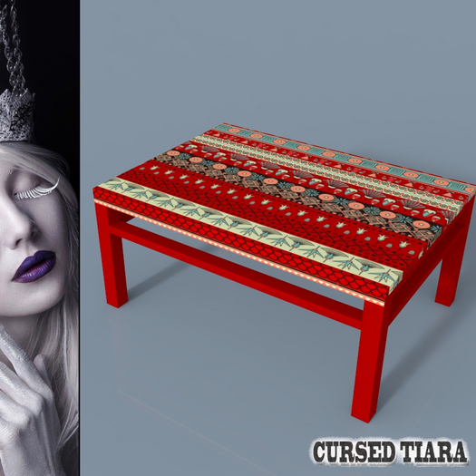 Red Wooden Table