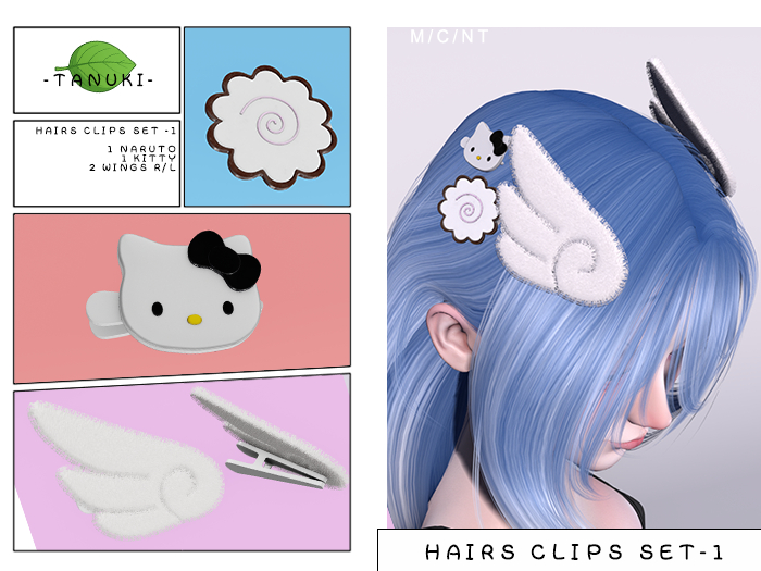 -Tanuki- Hair Clips SET -1