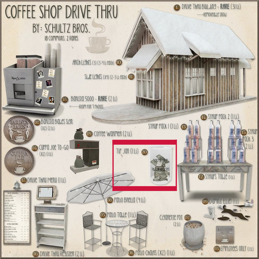 Schultz Bros. 20. Tip Jar