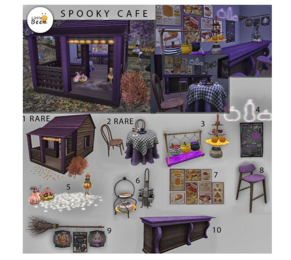 09 - Little Bee - Spooky Cafe - menu frames