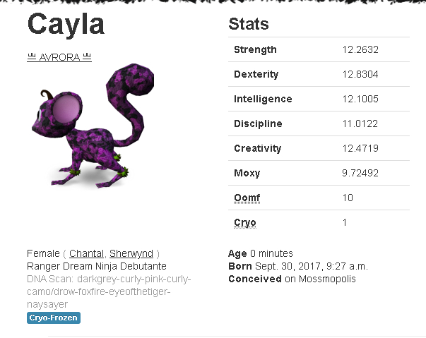 Mossm Cryo Pod - Cayla