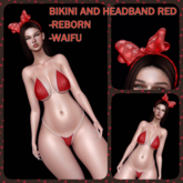 BIKINI-HEADBAND-RED WHITE