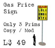 Gas station price sign
