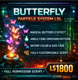 Butterfly Particle System LSL – Magical Angle Cone Butterfly Effect (Full Permission Script)