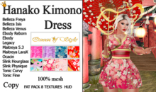Hanako Kimono Dress - Fat Pack - 8 Textures HUD