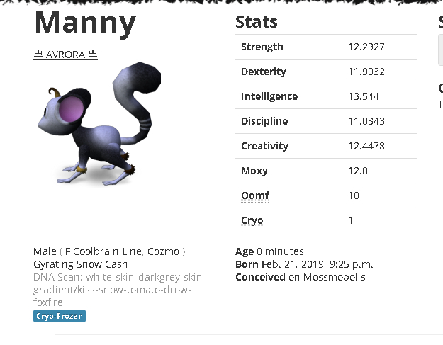 Mossm Cryo Pod - Manny