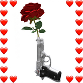Single Red Rose in a Gun Vase