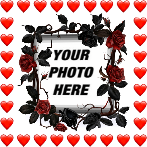 Roses Black n Red Frame