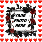 Roses Black n Red Frame