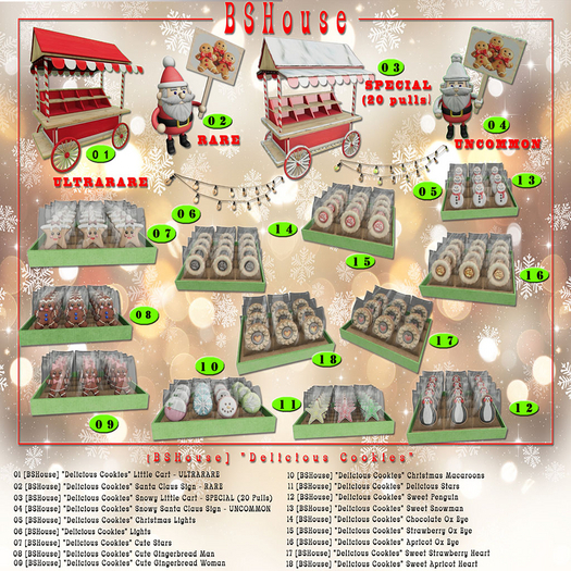 04 [BSHouse]"Delicious Cookies" Snowy Santa Claus Sign UNCOMMON