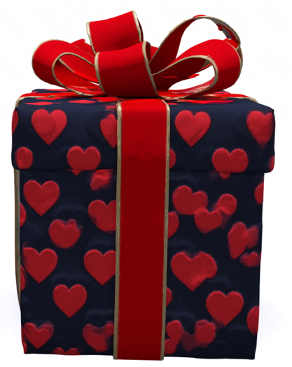 Gift Box Red Hearts