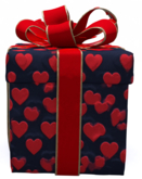 Gift Box Red Hearts