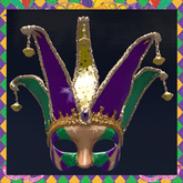 Jester Charm Mask Mardi Gras Display