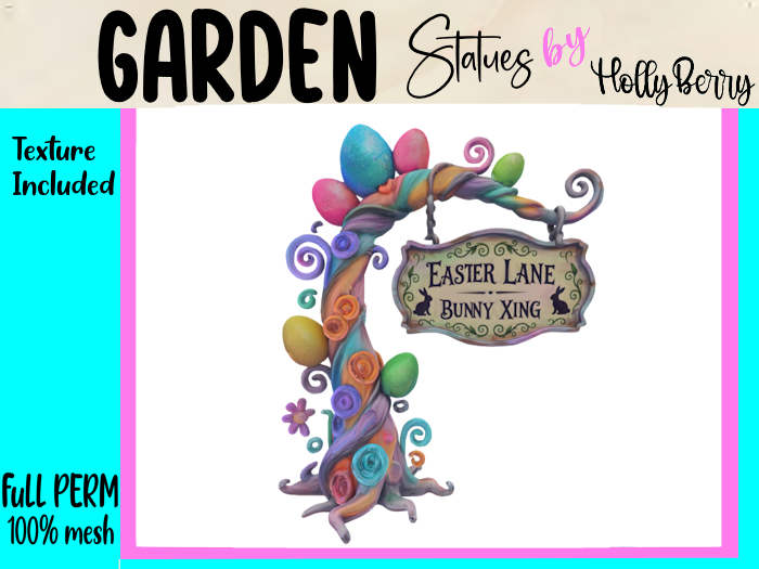 HB: Easter Lane Bunny Xing Sign FuLL PERM