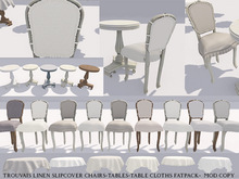 TROUVAIS LINEN SLIPCOVER CHAIRS-FATPACK
