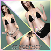 BIKINI BUNNY BLACK AND WHITE