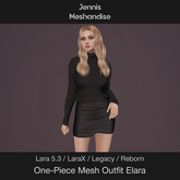Elara One-Piece Mesh Outfit – Black | Lara 5.3, LaraX, Legacy, Reborn