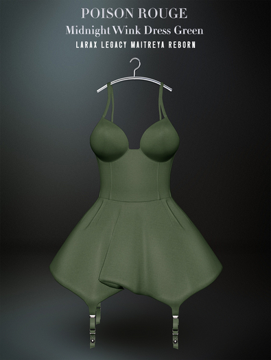 POISON ROUGE Midnight Wink Dress Green