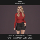 Elara One-Piece Mesh Outfit – Red & Black | Lara 5.3, LaraX, Legacy, Reborn