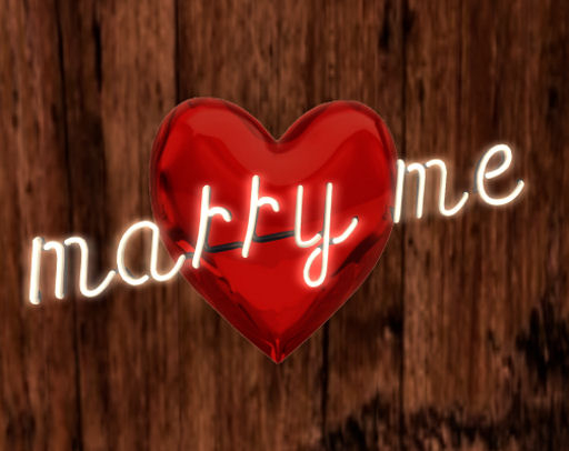 Marry Me Heart Neon