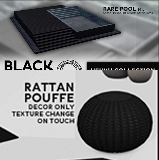 BLACK NEST / Hehku Rattan Pouffe