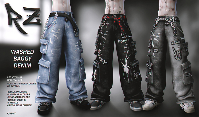 RZ. Washed Baggy Denim FATPACK