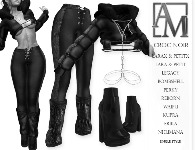 DEMO .: AlmaMiranda :. Croc Noir Leather Outfit
