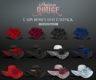 POISON ROUGE Lady Roses Hat FATPACK