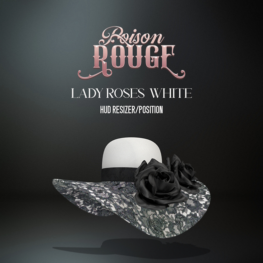 POISON ROUGE Lady Roses Hat White