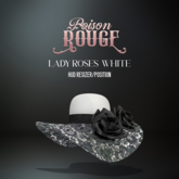 POISON ROUGE Lady Roses Hat White
