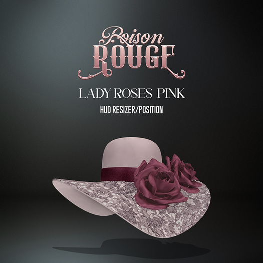 POISON ROUGE Lady Roses Hat Pink